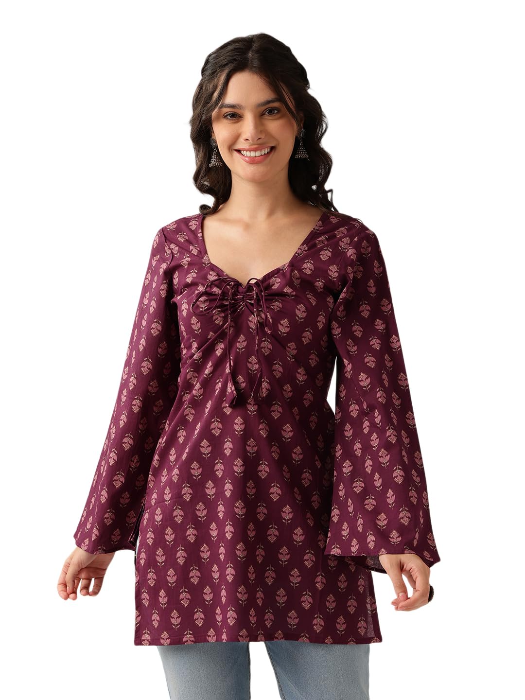 vbuyz Women's Cotton Floral Print Straight Short Kurta-picture-52