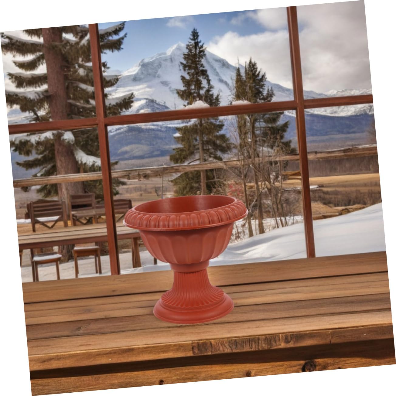 YARNOW 2-teiliges Griechisches Urnen-Set – Weißer Blumentopf, 30x30x25 Cm, Ideal Für Pflanzen, Hochzeits- Oder Gartendeko