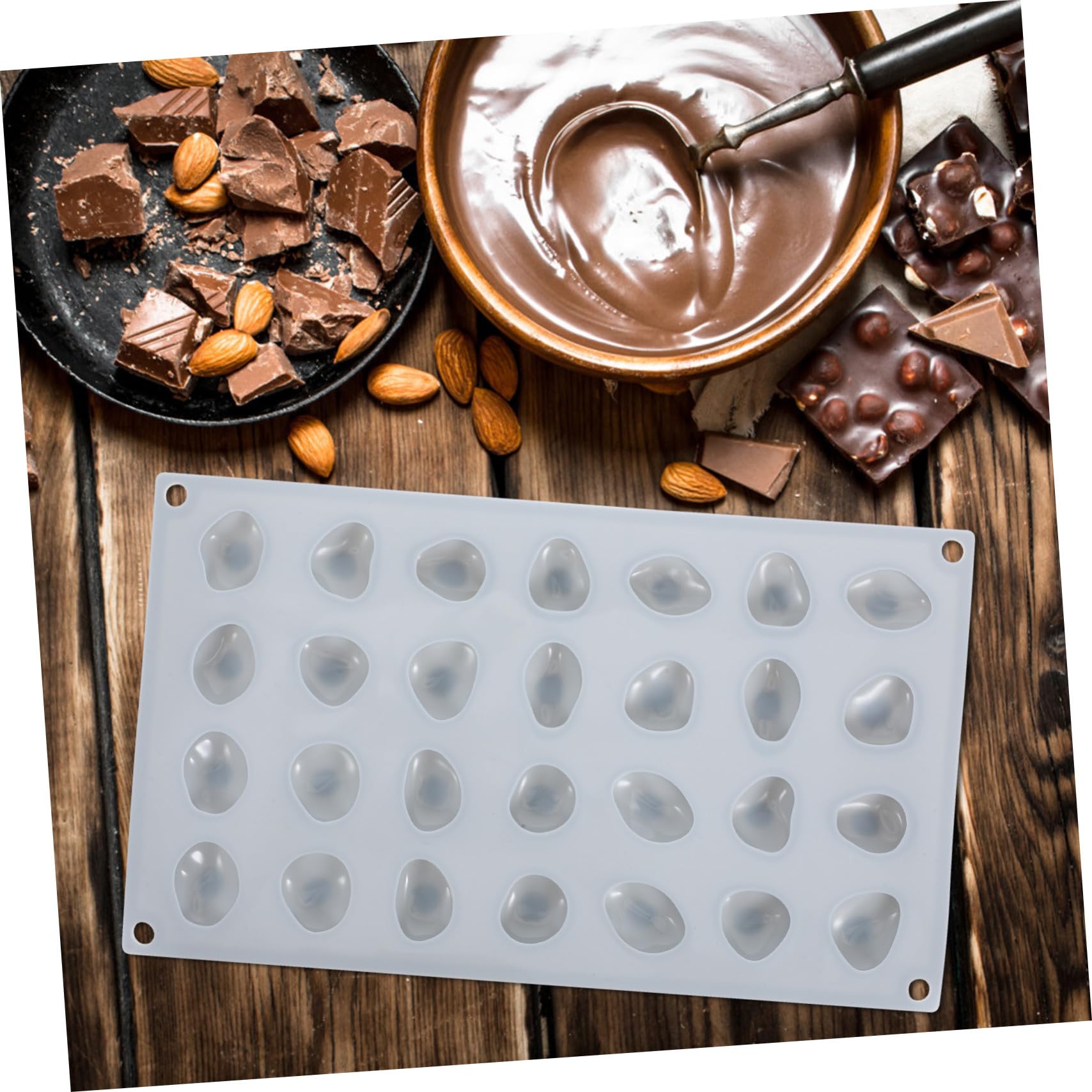 3 Piezas Molde de Silicona para Chocolate y Fondant Diseño de Piedras Suaves Molde Flexible para Repostería DIY Fácil Desmoldeo y Limpieza