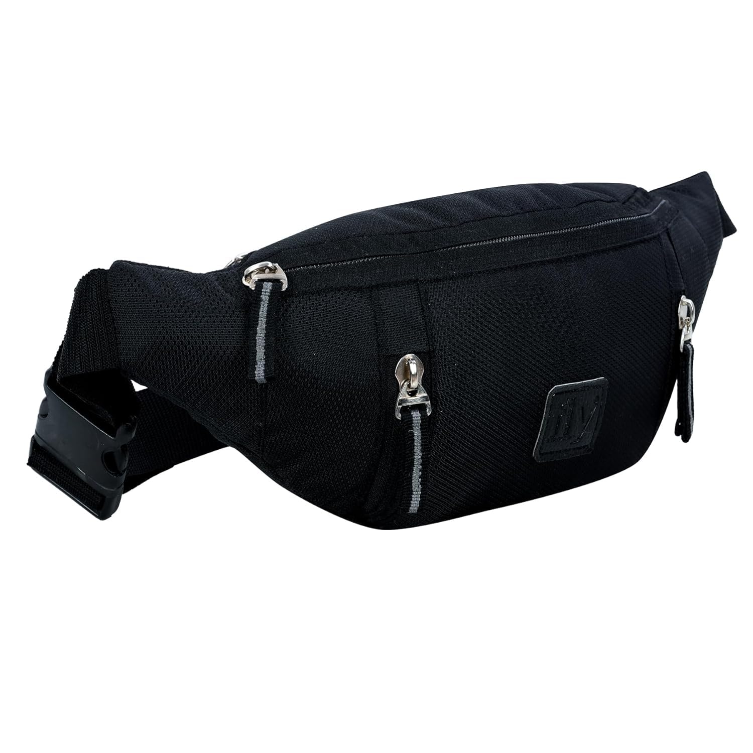 Leather World Waist Bag Travel Waist Pouch Belt Sport Bag Bum Bag for Men and Women Nylon (Black)-image-0