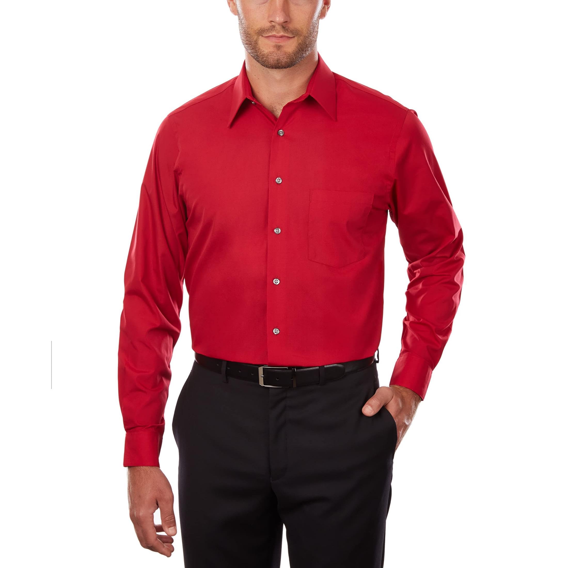 Men's Dress Shirt Regular Fit Poplin Solid