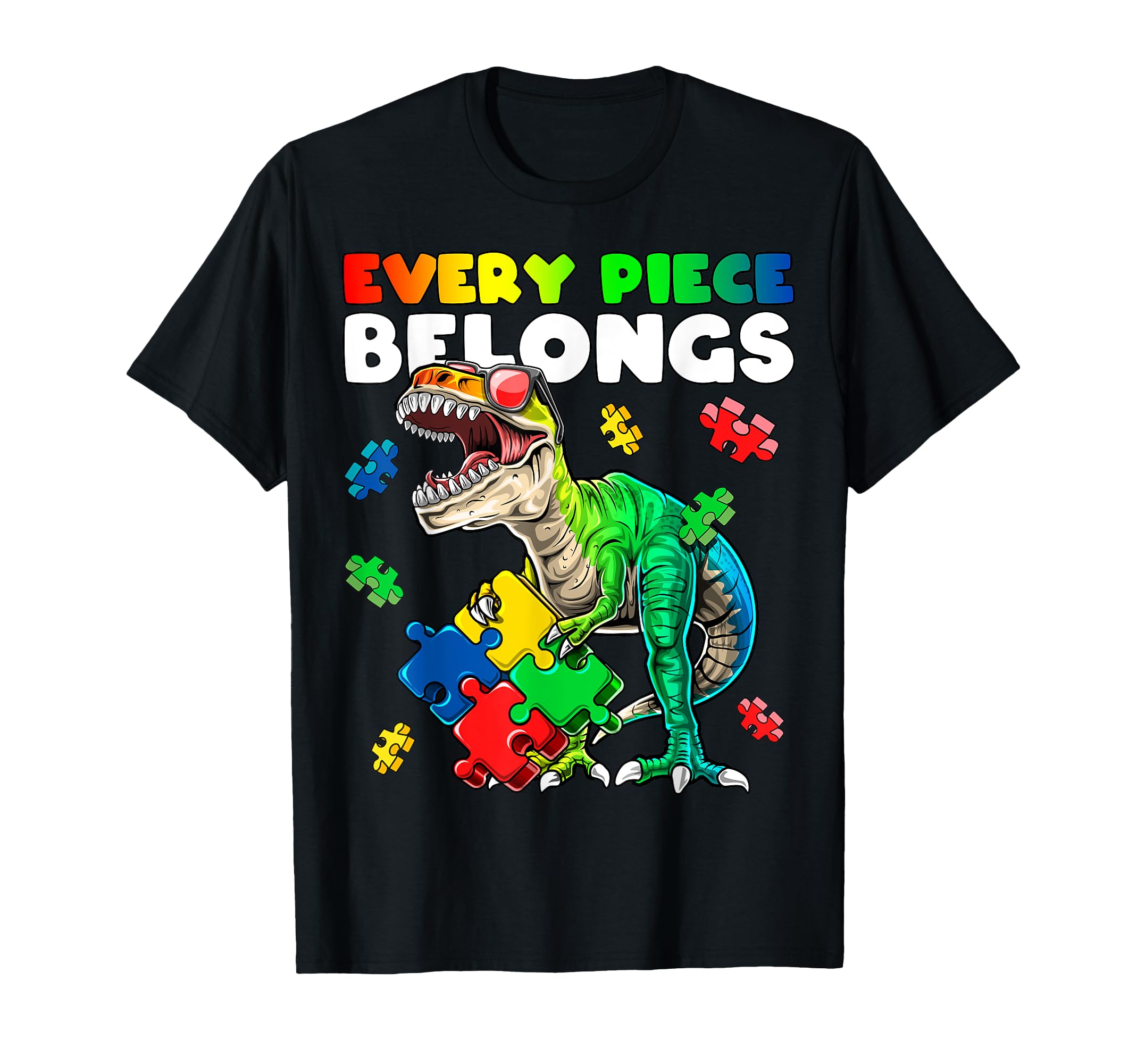 Every Piece Belongs Dinosaur Autism Awareness Puzzle Gift T-Shirt