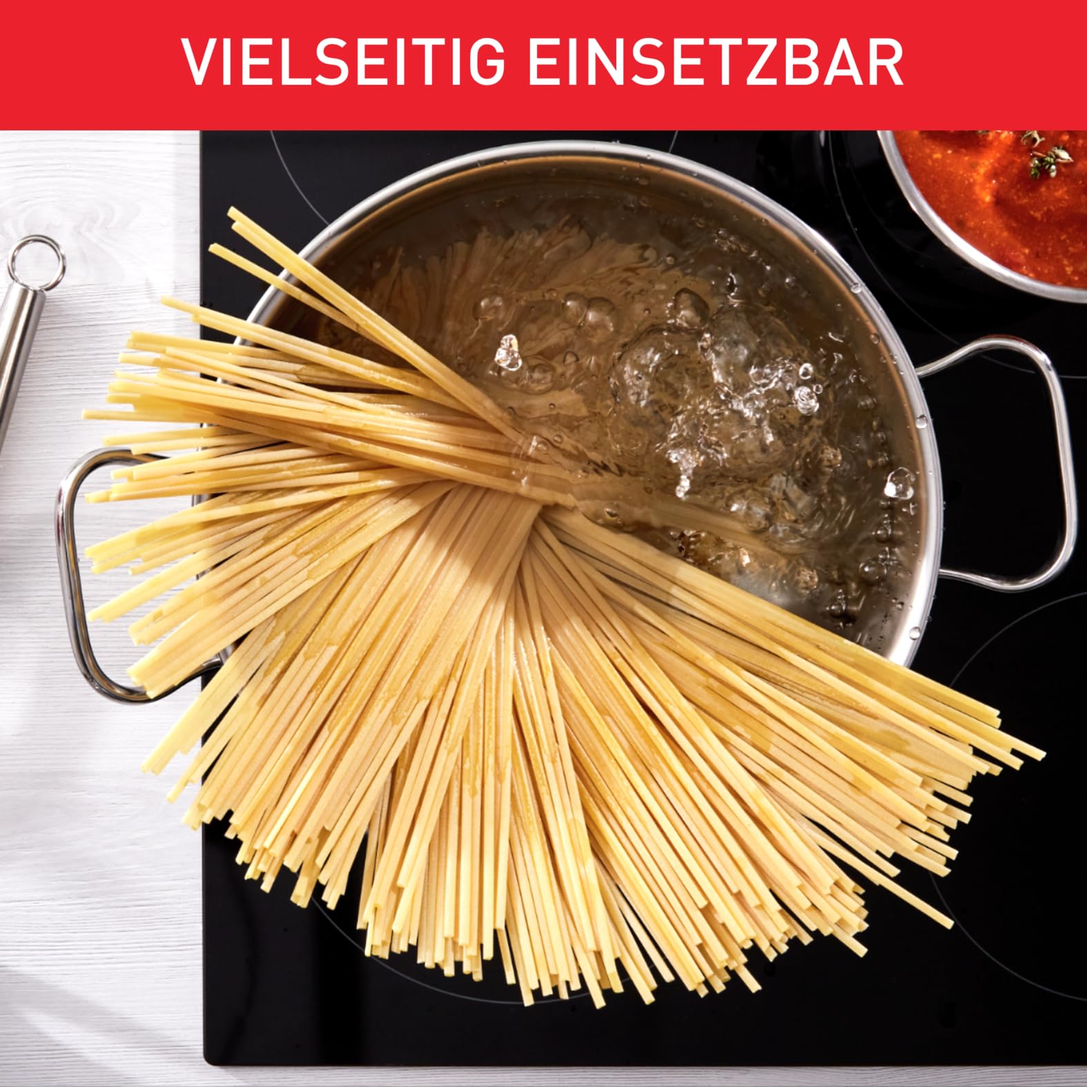Tefal Duetto Edelstahl Kochtopfset, 7-teilig, Töpfe induktionsgeeignet, für alle Herdarten geeignet, Kochtöpfe für Ceranfeld, backofengeeignet (außer Deckel), spülmaschinengeeignet, A705A8