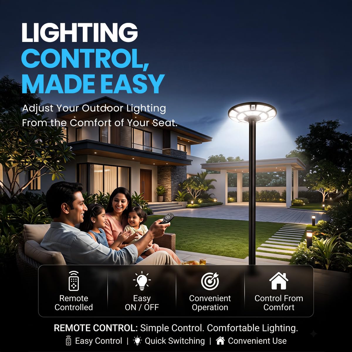 Hardoll 500W Solar UFO Light - Waterproof Garden LED -6