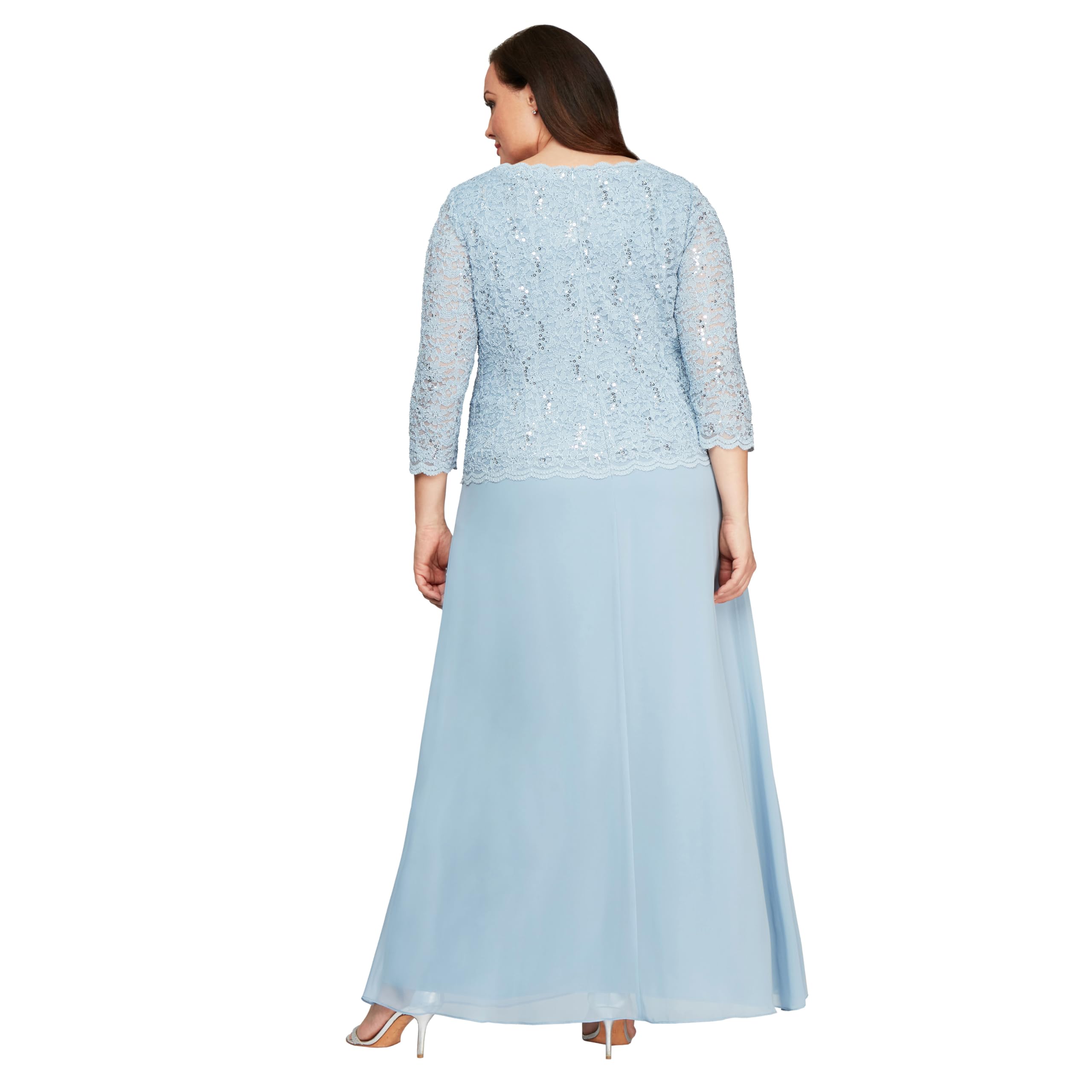 Alex Evenings Sukienka na specjalną okazję damski Long Mock Dress with Full Skirt (Petite and Regular Sizes)