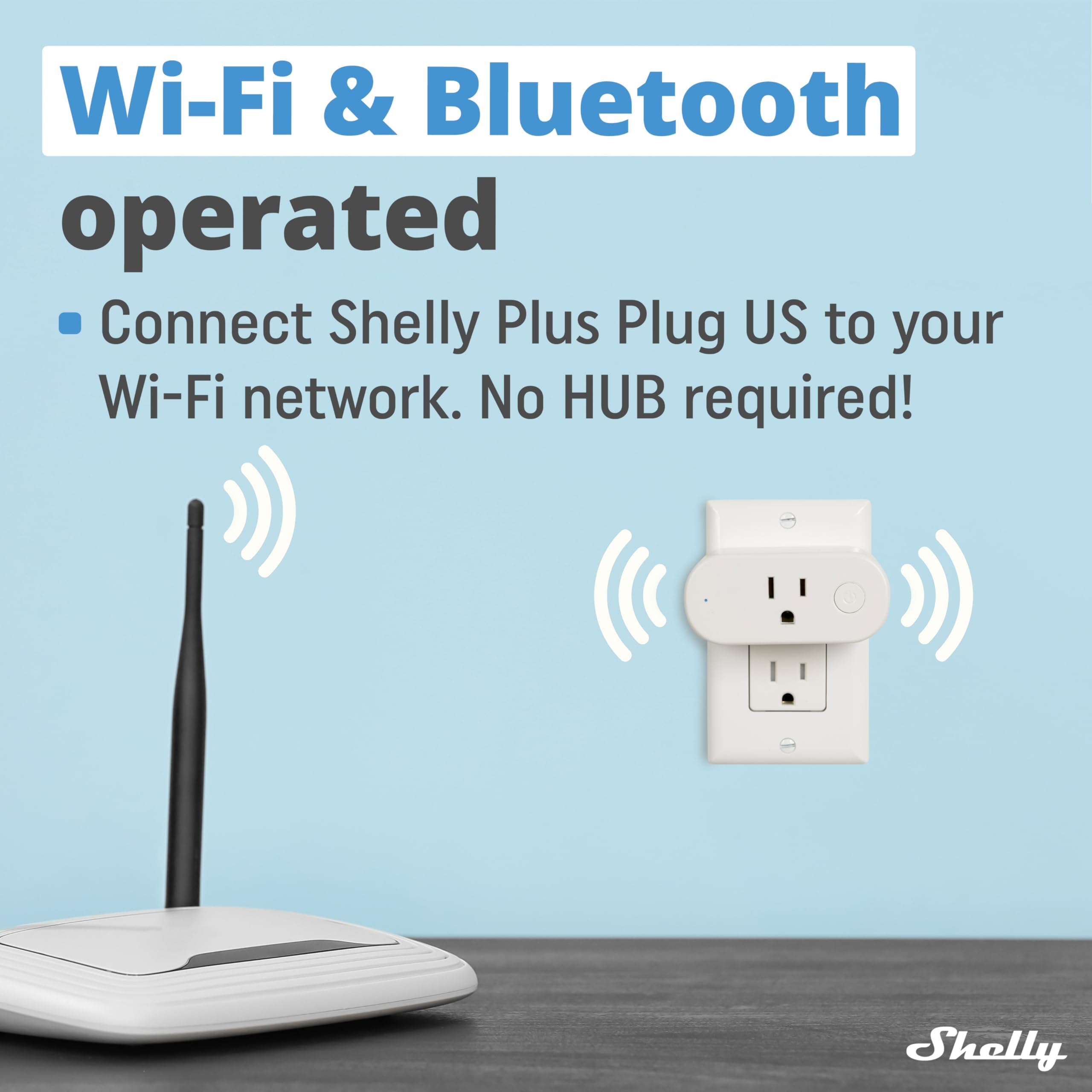 Shelly Plus Plug US | WiFi & Bluetooth Operated Smart Plug with Power Measurement | Home Automation | iOS Android App | Alexa and Google Home Compatible | Monitor Appliances | Remote Control (4 Pack)