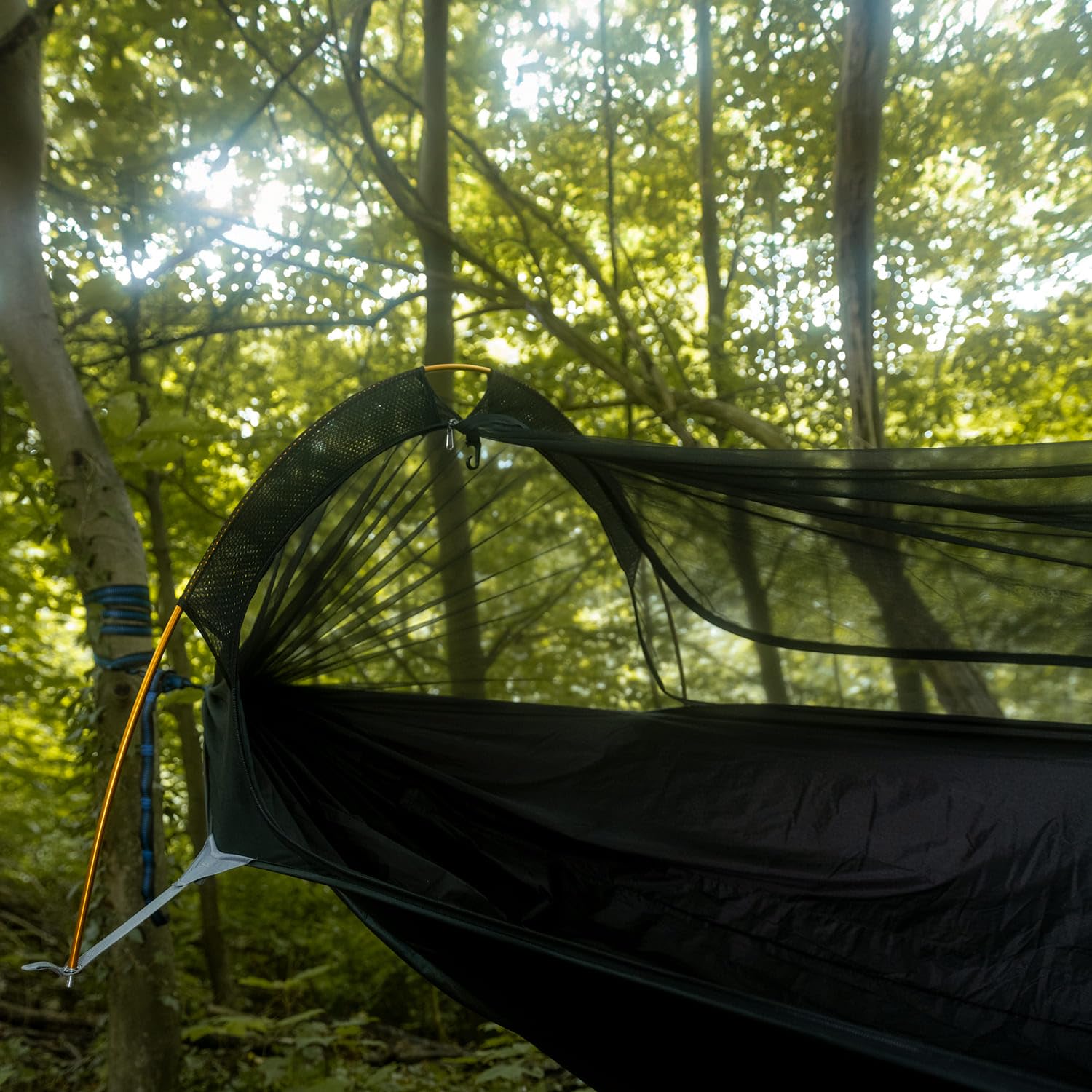 Skandika Tente hamac Rian | Hamac Outdoor avec moustiquaire, Max 200 kg, ultraléger, Nylon, Tente 1 Personne, Respirant, kit de Suspension pour Arbre | Hamac de Voyage randonnée, Trekking, Camping