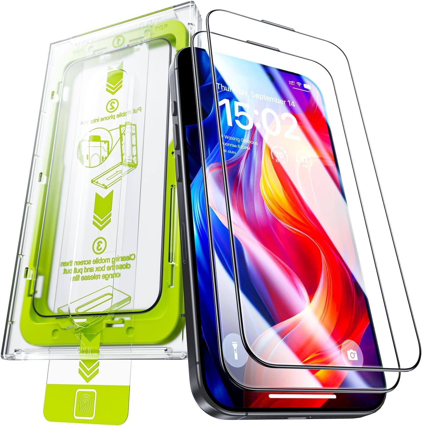 対応 iphone 16 ガラスフィルム iphone16 超絶除塵ボックス付き【0.02秒指紋認証対応】指紋防止 薄型 強化ガラス 保護フィルム ブルーライトカット 高透過率 いpほね16 液晶 あいふおん16 フィルム ラウンドエッジ加工 9H硬度 アイフォン16用 全面保護 自動防塵 スクラッチ防止 防塵 飛散防止 超簡単貼り付け 高光沢 自動吸着 耐衝撃 気泡ゼロ 撥水撥油 いphone16 保護フィルム 2枚入