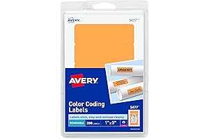Avery Neon Orange Removable Self-Adhesive Labels