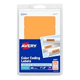 Avery Self-Adhesive Removable Labels, 1 x 3 Inches, Orange Neon, 200 per Pack (05477) – view 1