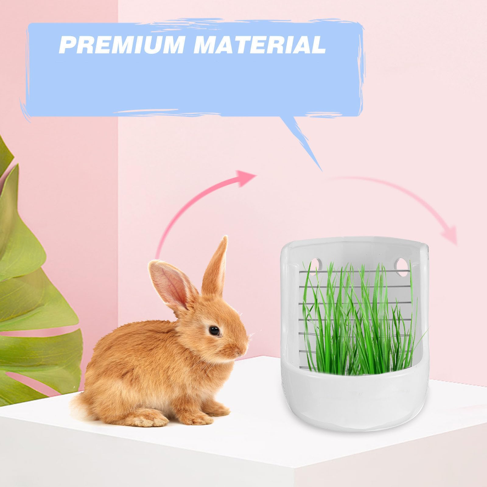 Comedero de Cerámica de Doble Uso para Animales Pequeños, Fijo
