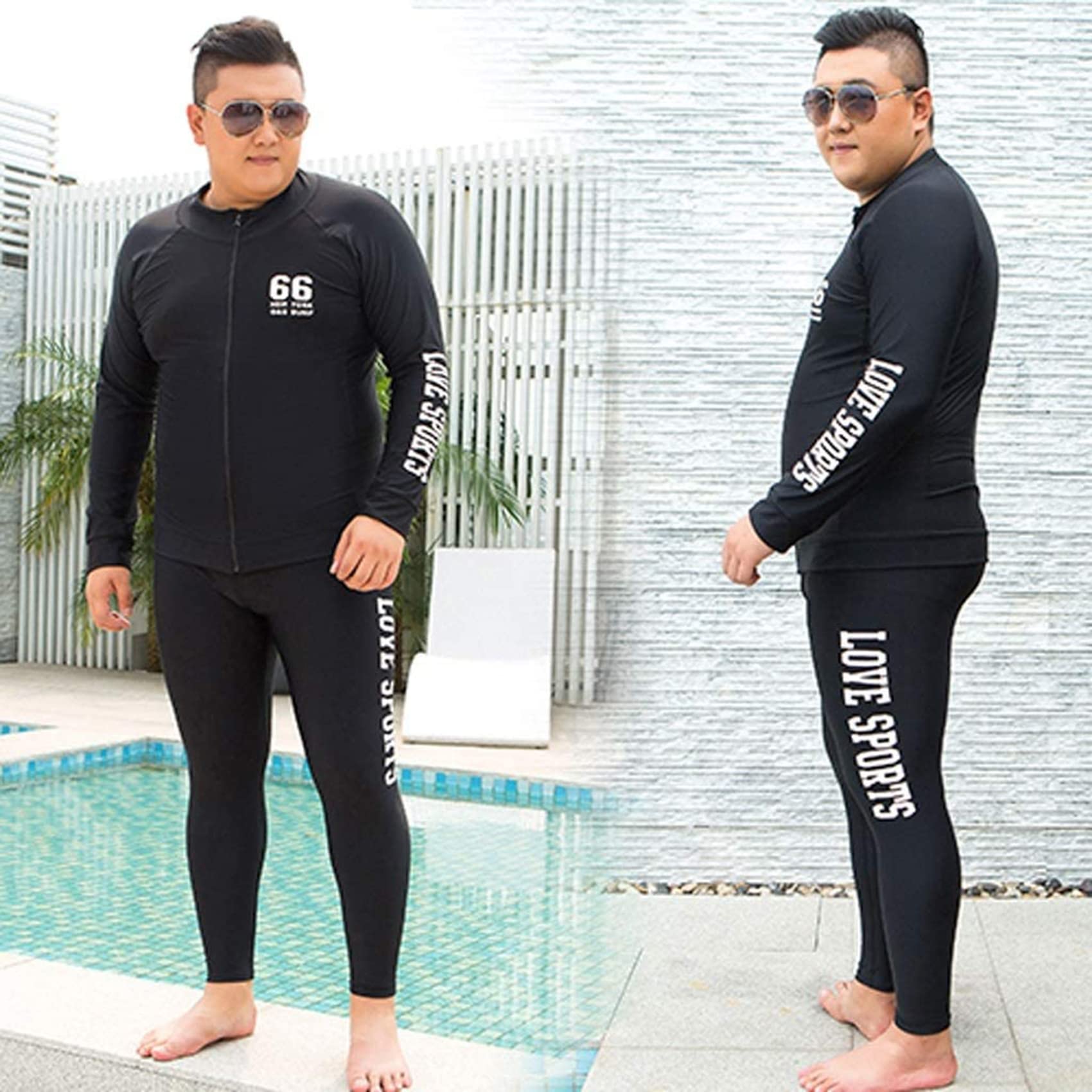 MYENA Mens Plus Size 4XL-8XL Wetsuit Large Size Wetsuits Short Front