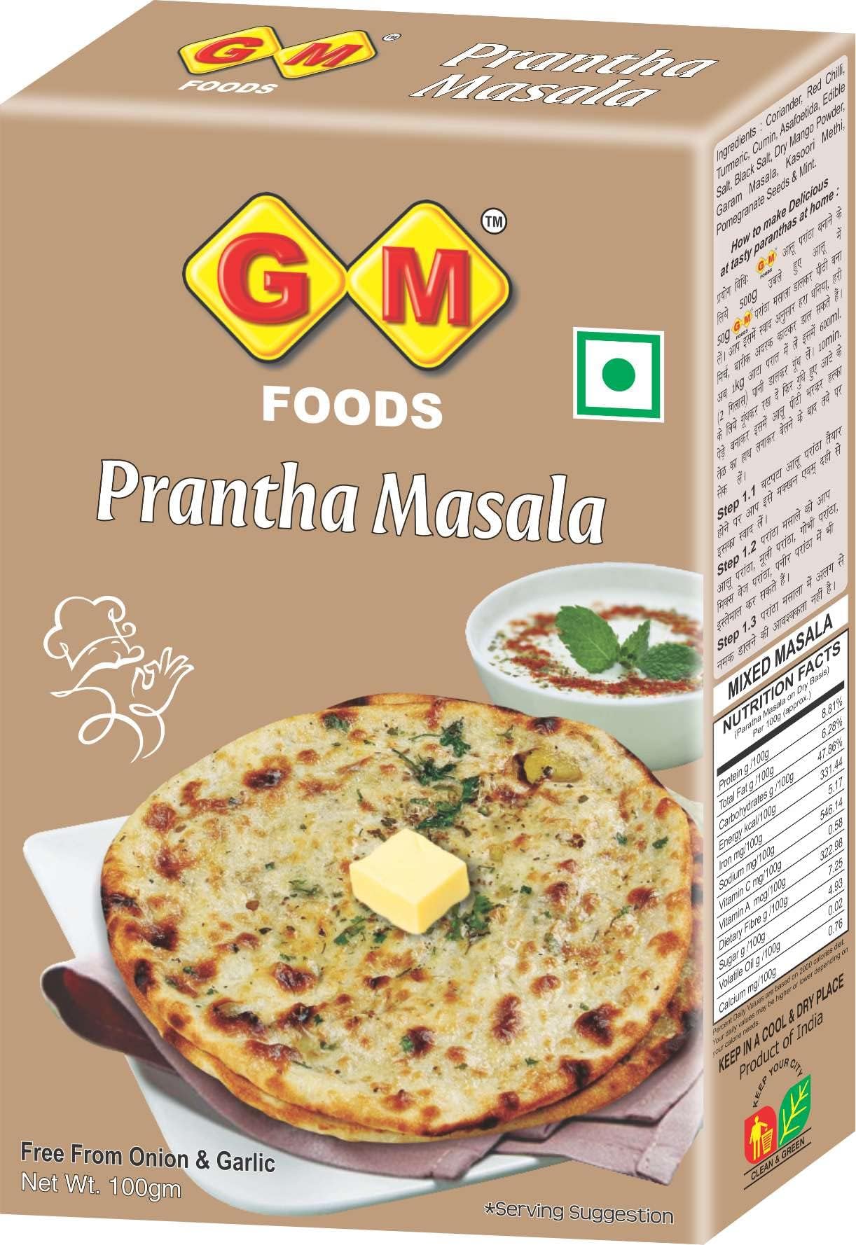 Prantha Masala Powder 100 Gram (Pack of 10) | Perfect Spice Blend for Paratha, Roti & Flatbread | Aromatic, Flavorful & Ready to Use | No MSG, Artificial Colours & No Preservatives