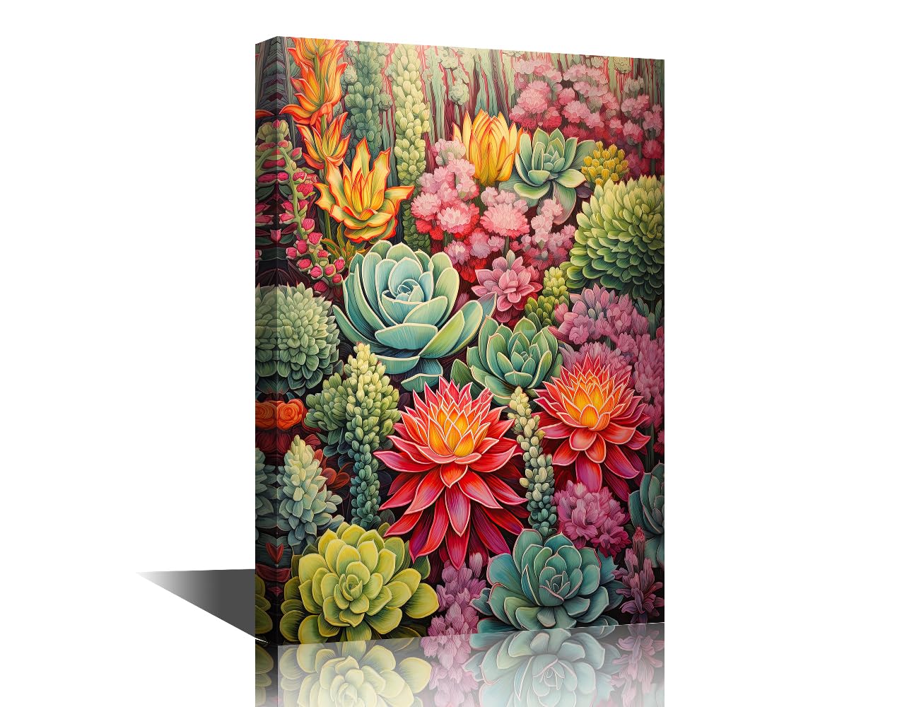 Bedroom Wall Decor House Decorations Living Room Wall Decor Colorful Floral and Green Plants Canvas Wall Art Botany Posters for Room Artwork Home Decor Wooden Framed Ready to Hang 16"Wx24"Hx1 Panel