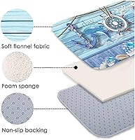 Vista 2 de Manta de esponja de baño y cocina absorbente de espuma suave (23.5 x 59 pulgadas), almohadilla de franela antideslizante brillante impresa en 3D