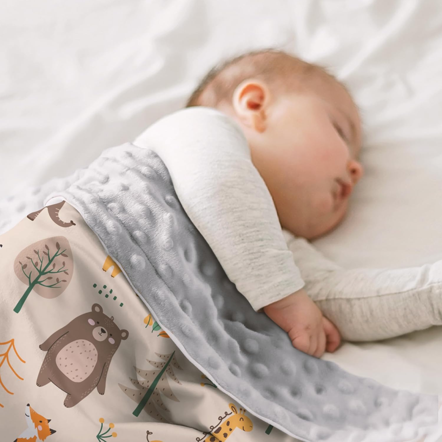 SANDJEST Woodland Animal Blanket - 30 x 40 Kids Minky Blankets for Boys Girls - Gifts for Birthday Christmas - Nursery Bedroom Decor - Image 7