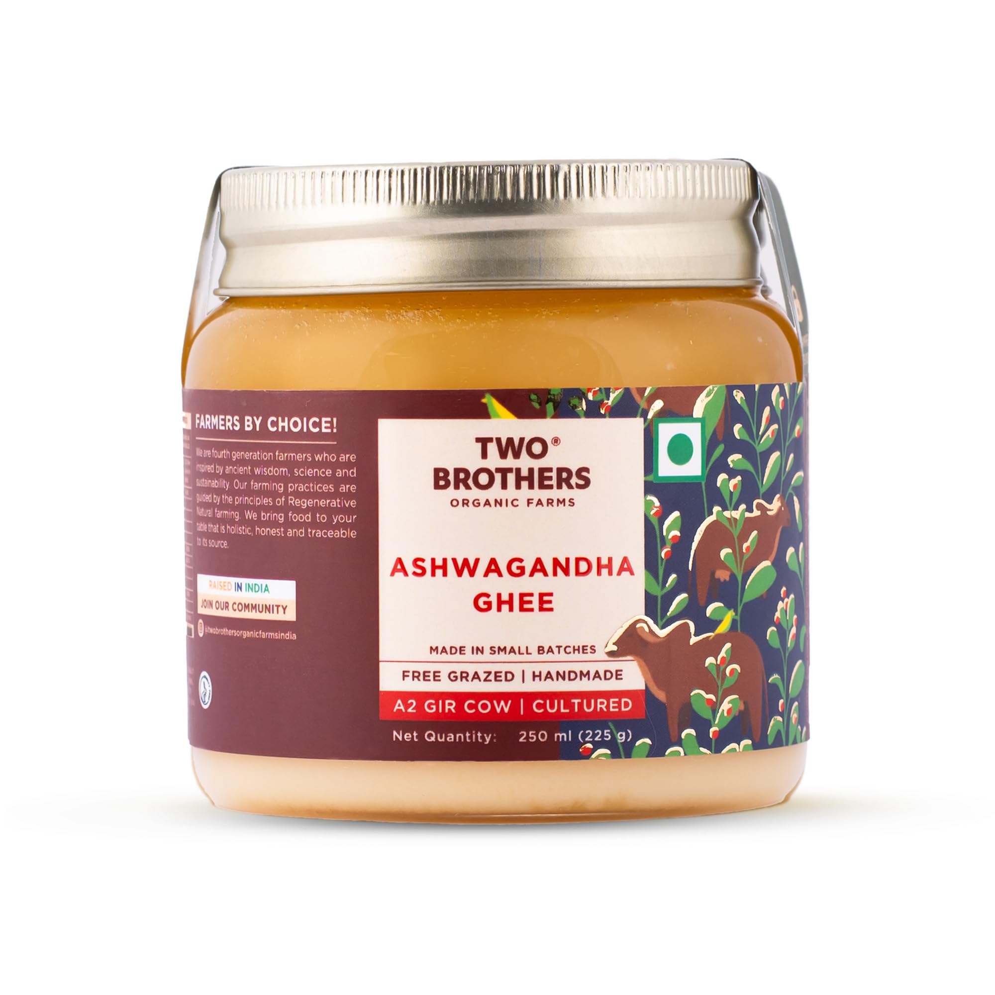 Ashwagandha Ghee (250Ml) | A2 Gir Cow Desi Ghee | Cultured and Handmade A2 Ghee | Curd Curned Bilona Method