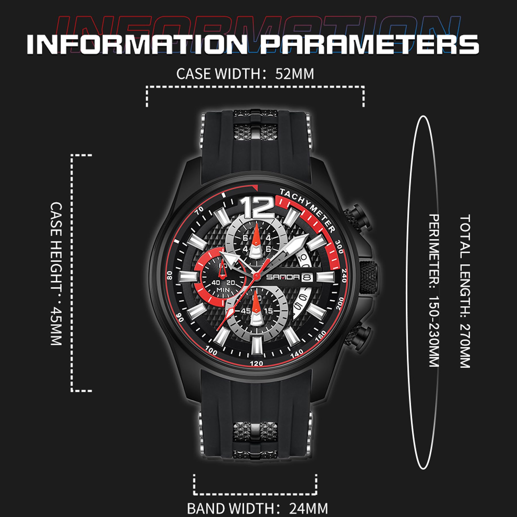 Relojes analógicos para hombre, reloj deportivo militar, esfera grande, resistente al agua hasta 30 m, correa de silicona, reloj de cuarzo casual de moda para hombre