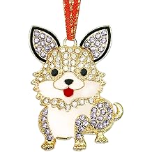 Corgi Christmas Ornaments Metal Corgi Hanging for Xmas Tree Decor