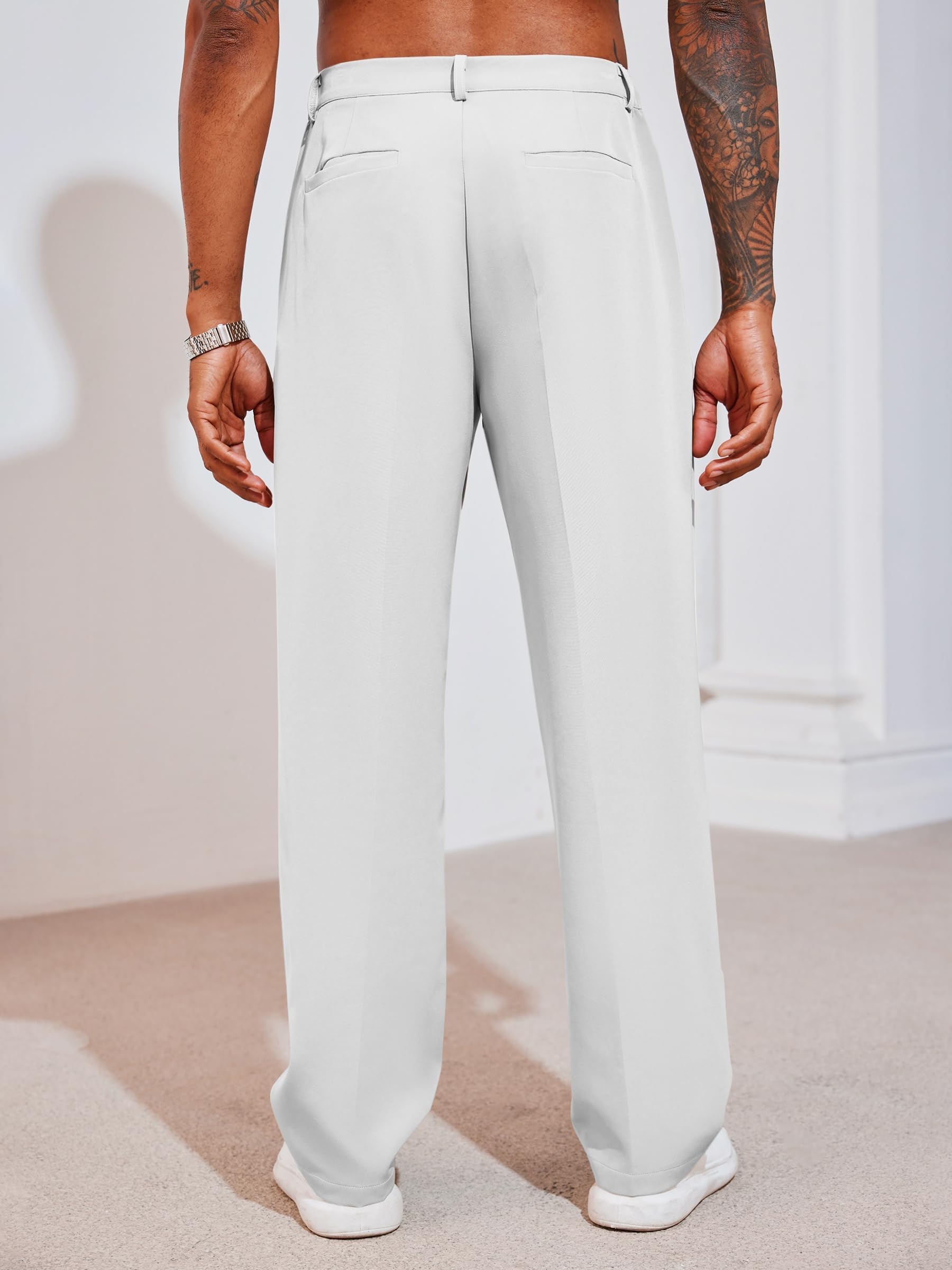 Runcati Pantalon chino décontracté en tissu élégant pour homme