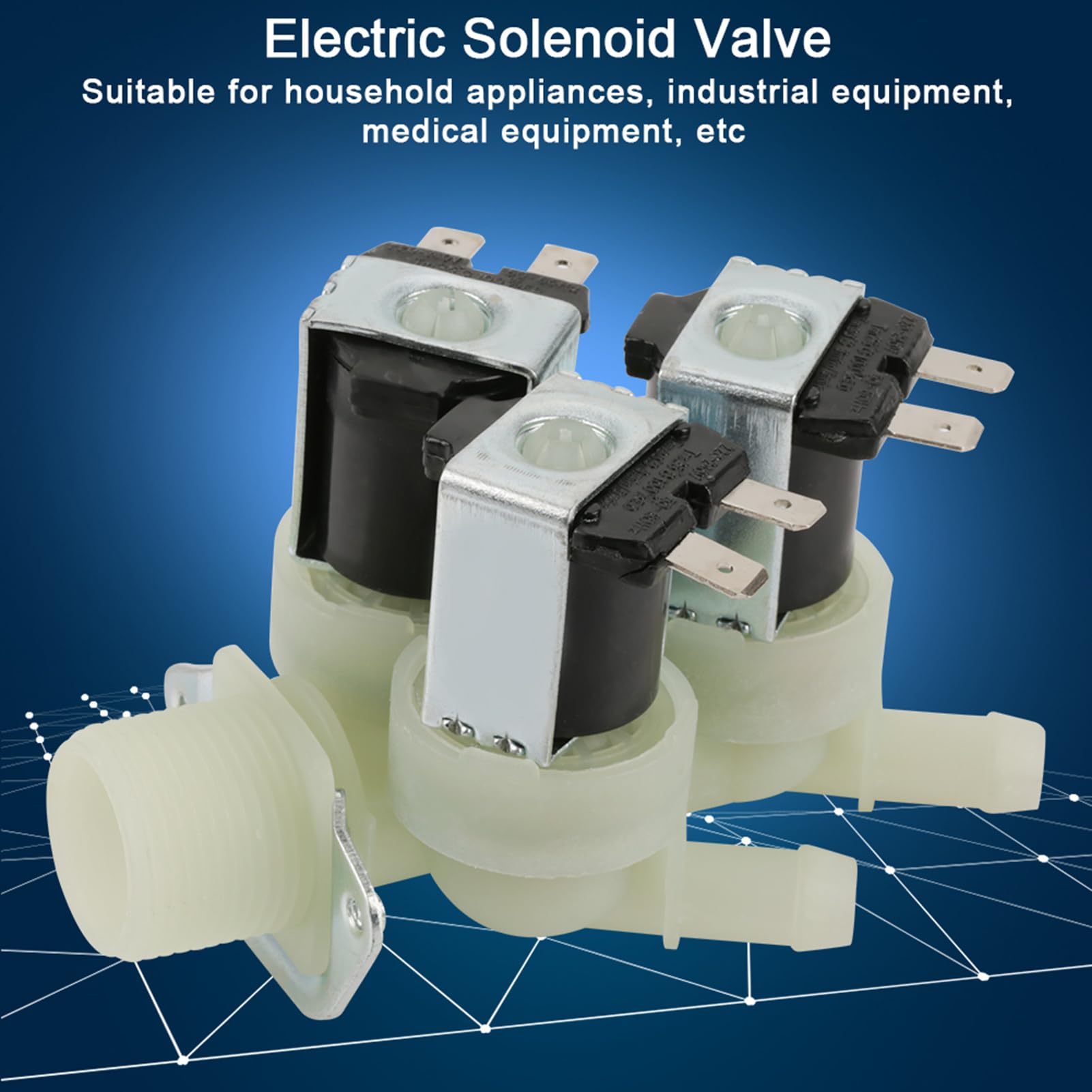 Electrovanne Electrique Entrée d'Eau 3 voies N/C Normale Fermée Électrovanne de Machine à Laver Electrique Plastique CA 220V G3 / 4