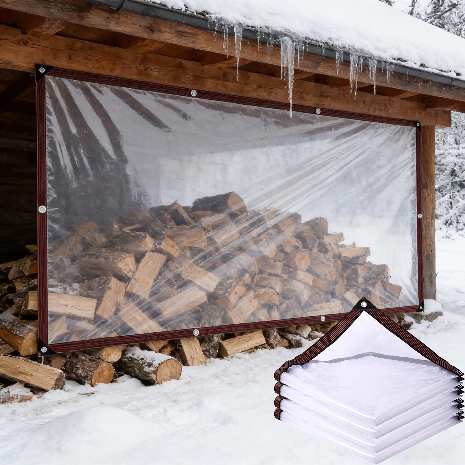 Gewebeplane 405 x 980 cm 80 G M², Durchsichtig UV Best Ndig, Wetterfest, Beständige & Reißfeste, Wind- Und Staubschutz, Transparent Plane mit Ösen, Allzweckplane für Außen, farblos