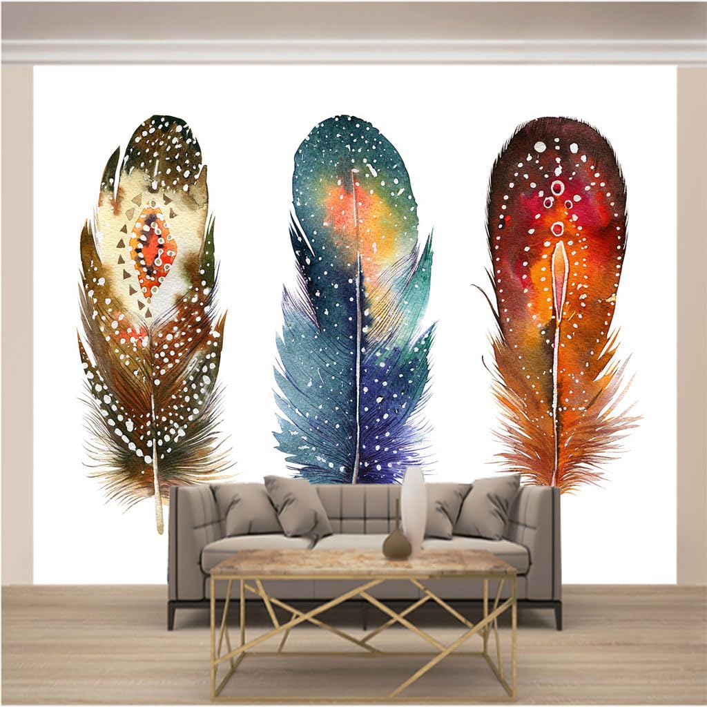 Papier peint 3d plumes pour agrandir une petite chambre