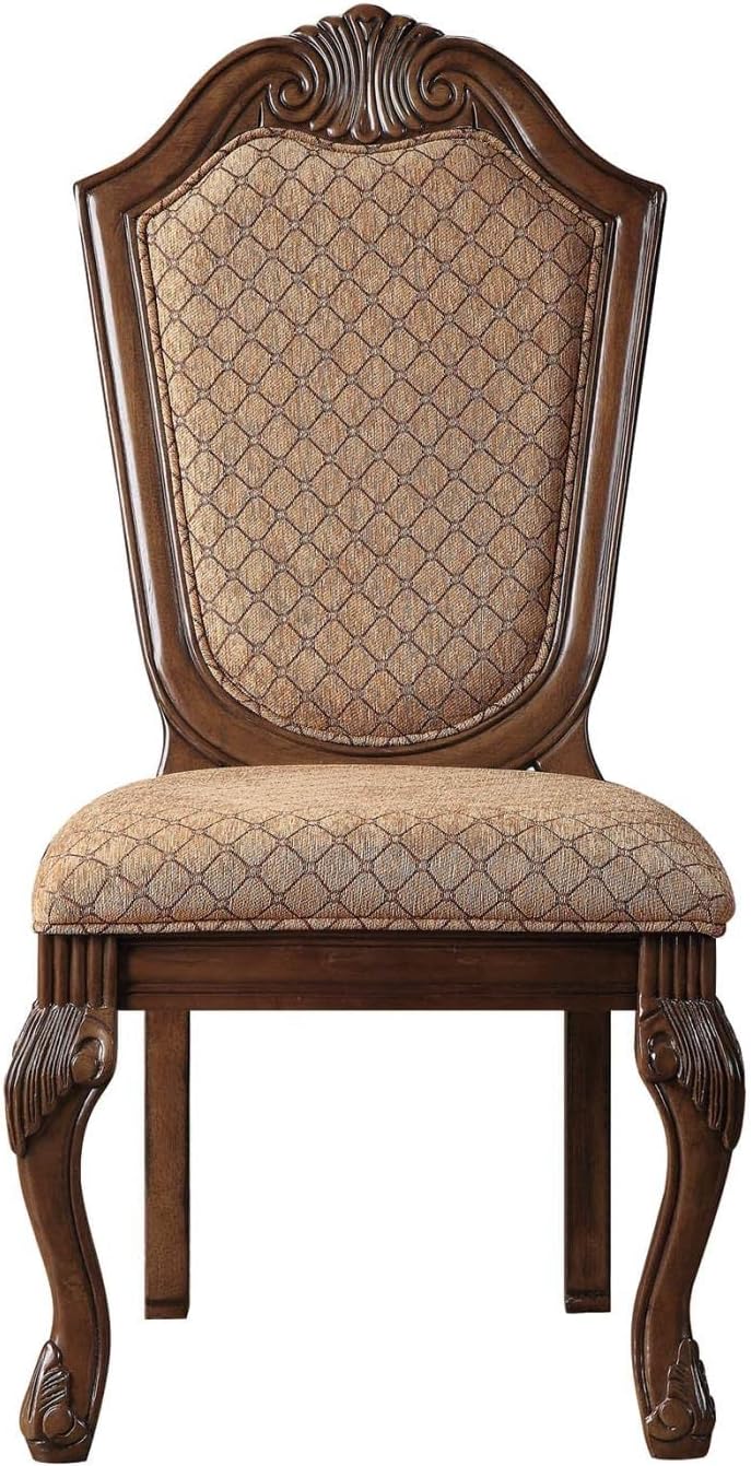 Chateau De Ville Side Chair (Set-2) in Fabric & Cherry