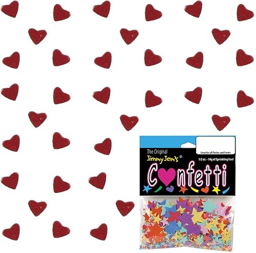 Miniatura 3 de Corazón de confeti rojo de 18" - 4 bolsas de media onza (2 onzas) #9393 Q02