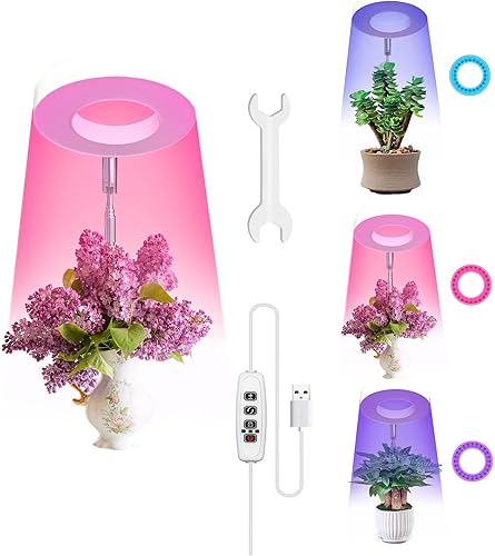 JORICUTY - Luz LED de espectro completo para plantas de interior altura ajustable y 3 modos de espectro temporizador de 3912H brillo regulable de 9