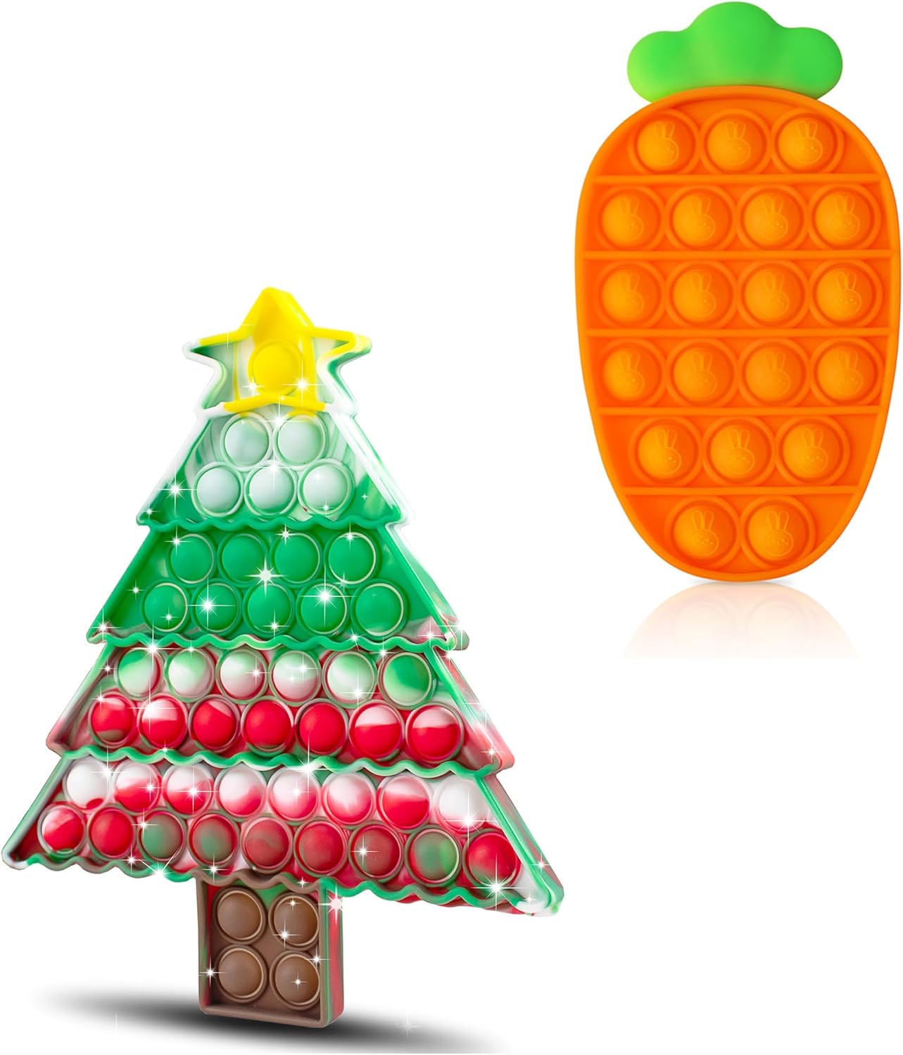 Push Bubble Fidget Toys for Kids, Cute Carrot Sensory Toy for Autism Stress Anxiety Relief Adults Travel Office Toys Classroom Prize Birthday Popping Gifts for Toddler Girls Boy