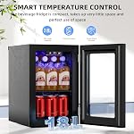 0.6 Cu. Ft. Mini Fridge, Beverage Refrigerator with Quiet Compressor, LED Light,Small Cooler with Electronic Temperature Control for Home/Office/Dorm/Bar.Black