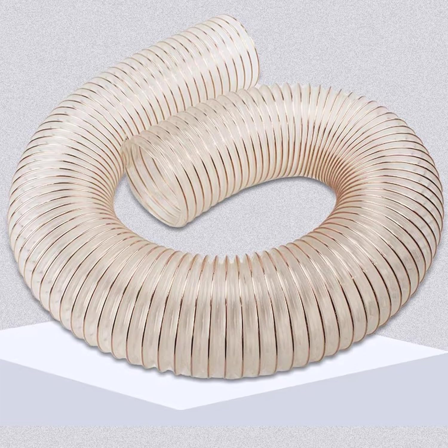 Industrial Vacuum Hose, Transparent Steel Wire Reinforced, High and Low Temperature Resistant, Excellent Stability for Cutting and Engraving Machines