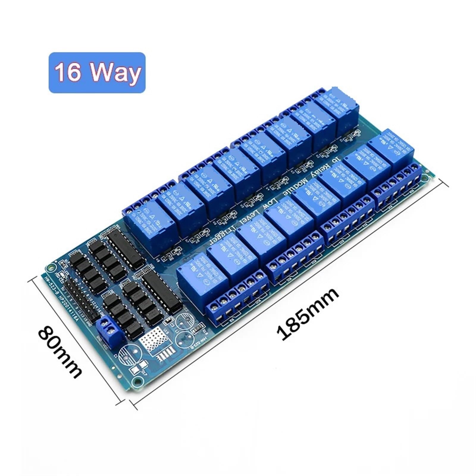 Modulo relè 5V 12V 24V con Uscita relè accoppiatore Ottico 1 2 4 6 8 Modulo relè 16 Vie for Il Controllo delle apparecchiature di automazione(5V,16 Way-A)