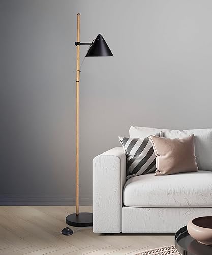 Miniatura 8 de HarvestLand Noah - Lámpara de pie negra  Lámparas de lectura de pie ajustables sobre silla con base sólida, lámpara de pie de lectura, lámpara de
