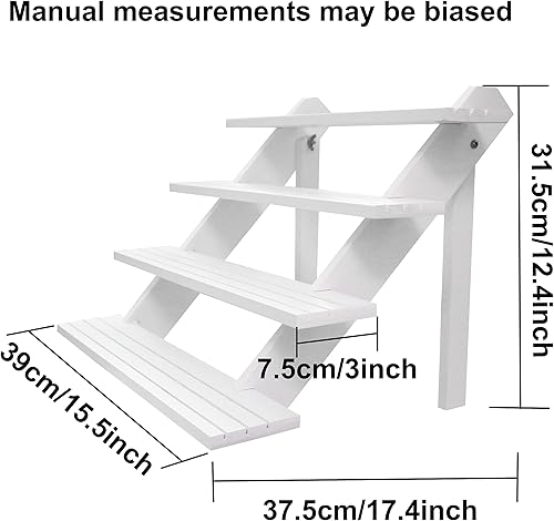 Miniatura 5 de NAJMECHOY Exhibición al por menor Pendiente y anillo Soporte de madera blanca Estante de almacenamiento