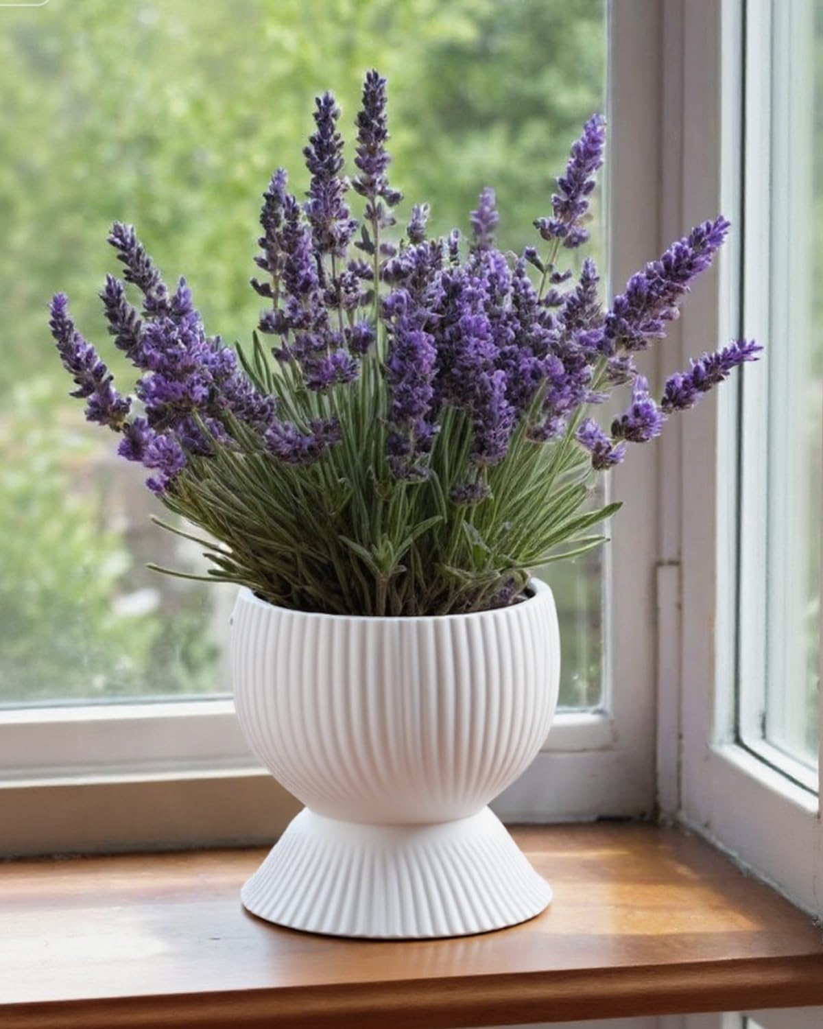 OXART Ceramic Plant Pot, 6.7 Inch Modern Planters for Indoor Plants, Large Indoor Pots for Plants with Drainage Holes, Flower Pot, Decorative Pots for Flowers & Herbs, White