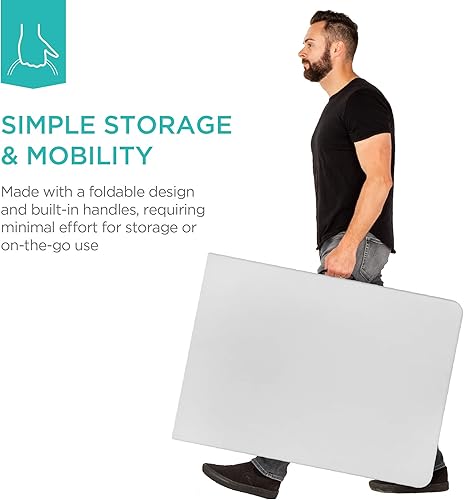 Miniatura 6 de Mesa plegable portátil de plástico Best ChoiceProducts para interior o exterior picnics campamentos fiestas al aire libre 6 Blanco