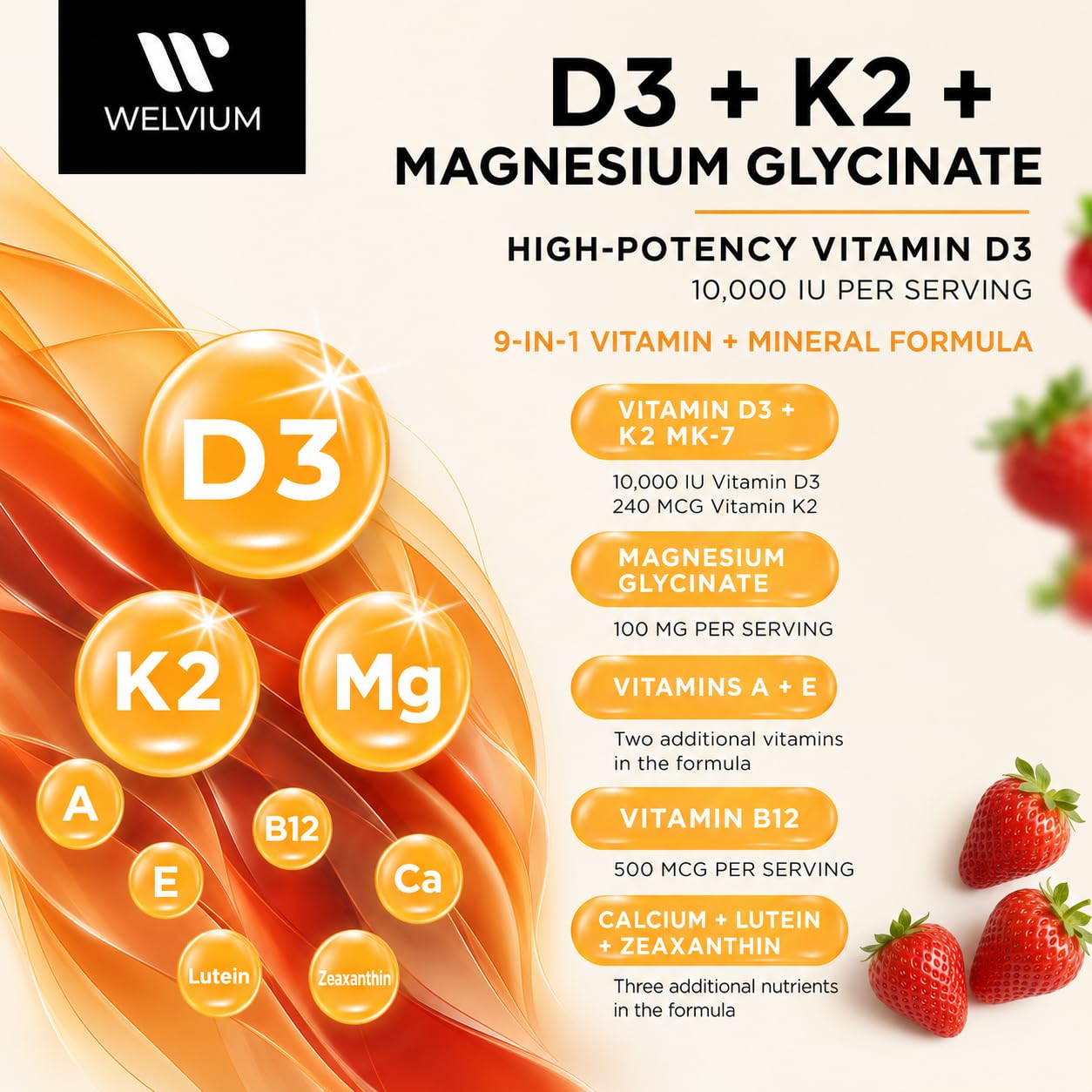 Vitamin D3 K2 Gummies with Lutein, Zeaxanthin, ADK 10 Supplement — Amazon image 5