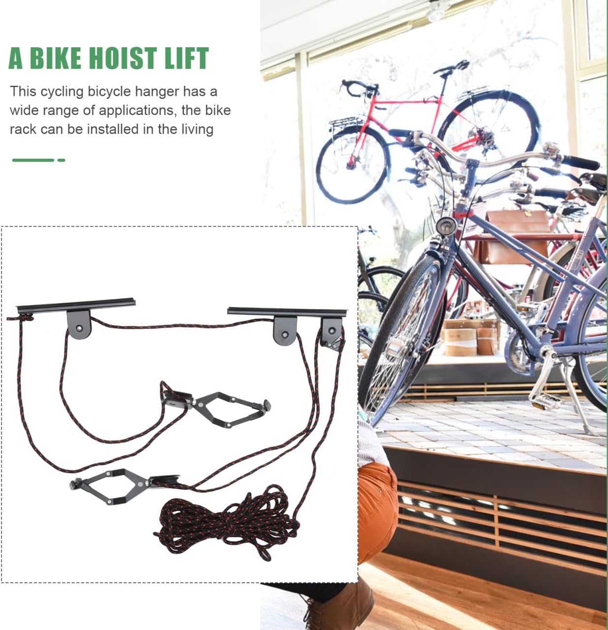 Bike Wall Rack Indoor Hanging Hook Bicycle Holder for Home Storage Space-saving Design Easy Installation with Smooth Surface Safe Wear-resistant Material Random Color