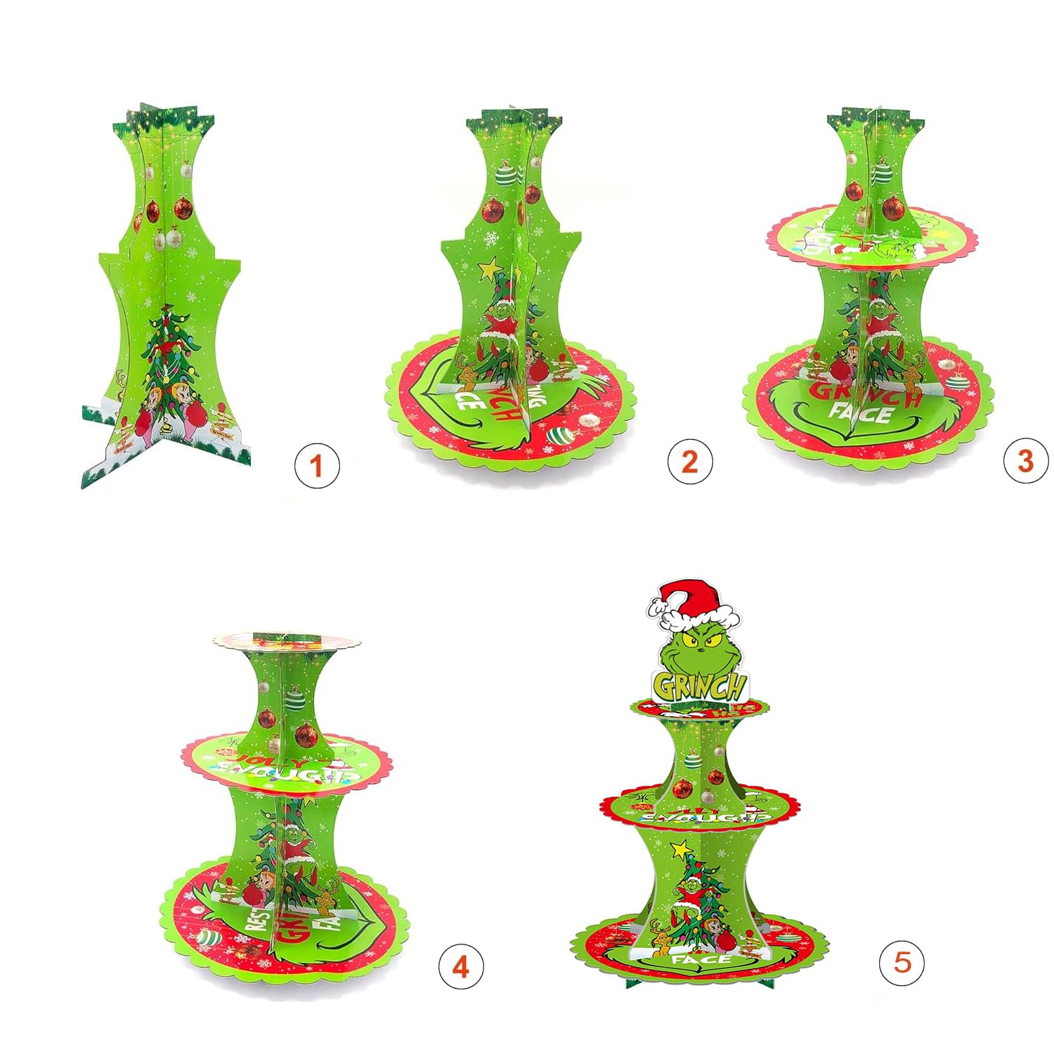 Figurine Décor Gâteau,Support à Cupcakes En Carton à 3 Niveaux, Pour