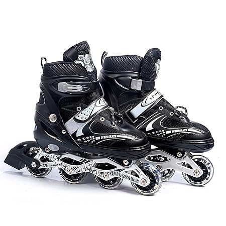 Abhsant Inline Skates with Aluminum Frames and Adjustable Sizing for Growing feet,Beginner Roller Skates for Girls Men and Ladies Outdoor