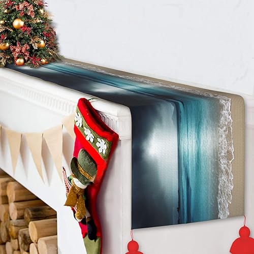 Miniatura 6 de Camino de mesa de Navidad náutico de playa oscura, decoración de mesa de comedor, decoración de Navidad, decoración de interiores para el hogar,