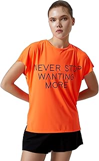 تيشرت رياضي ريلاكس فيت كلاسيك للنساء من كوتون (قطعة واحدة)