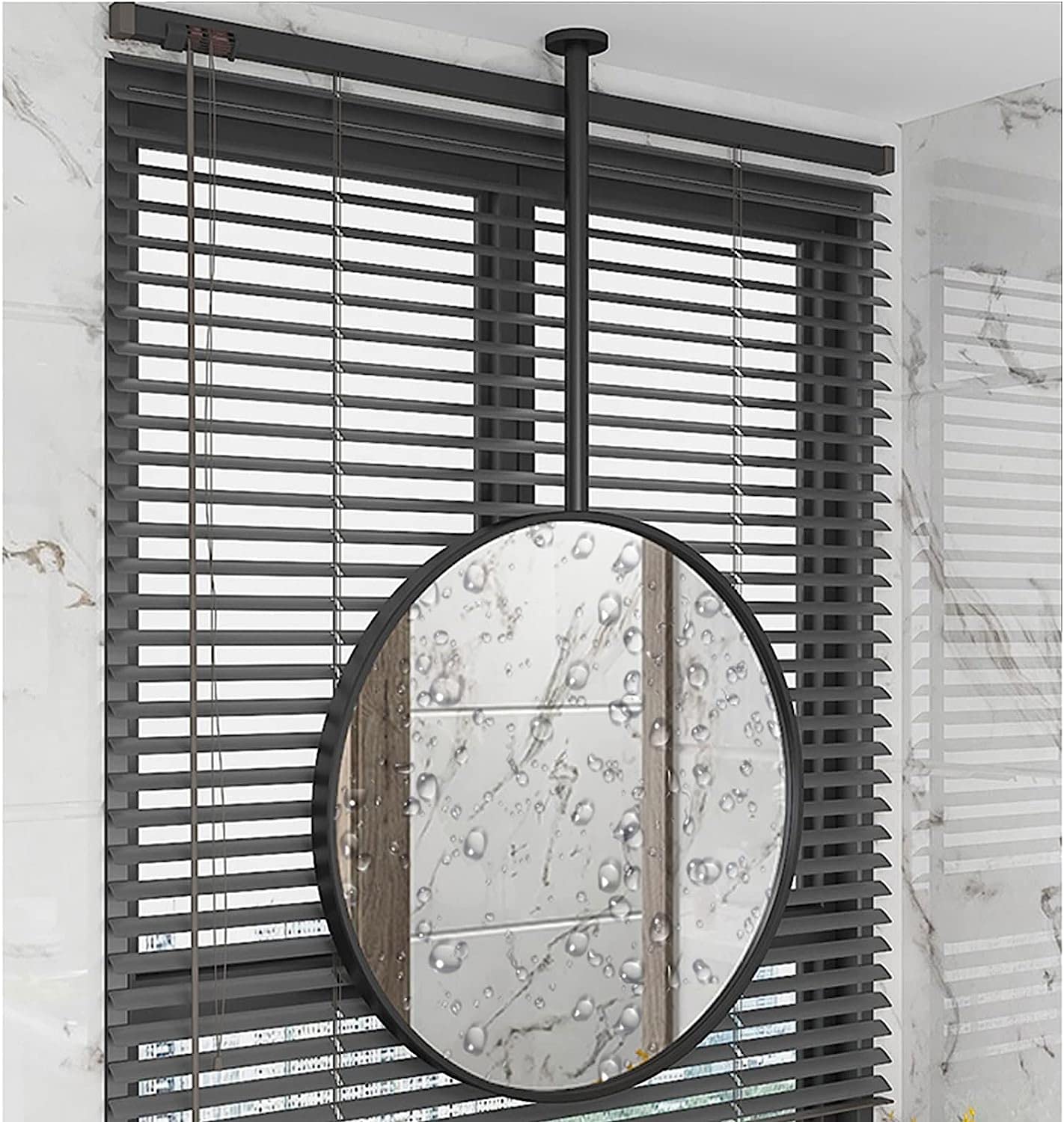 Wiszący pręt Okrągłe lustro Łazienkowe lusterka do golenia Pokój hotelowy Duże lusterka dekoracyjne Sufitowe wiszące lustro do sypialni Vanity Hallway Entryway Toaleta Lustro ścienne (rozmia