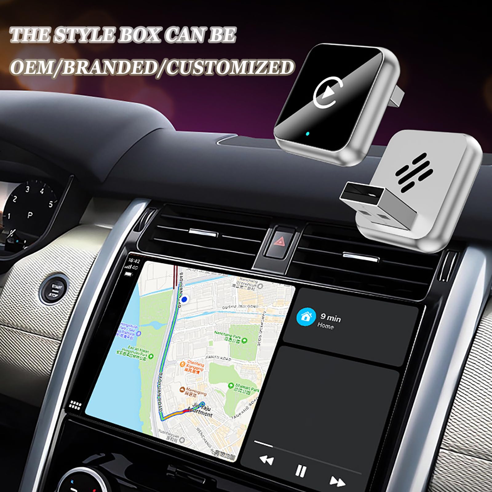 Adaptador Carplay Inalambrico para Peugeot Rifter 2018-2025, CarPlay Wireless Adapter Plug and Play, 2 en 1 CarPlay Dongle Convierte Cable a Inalámbrico