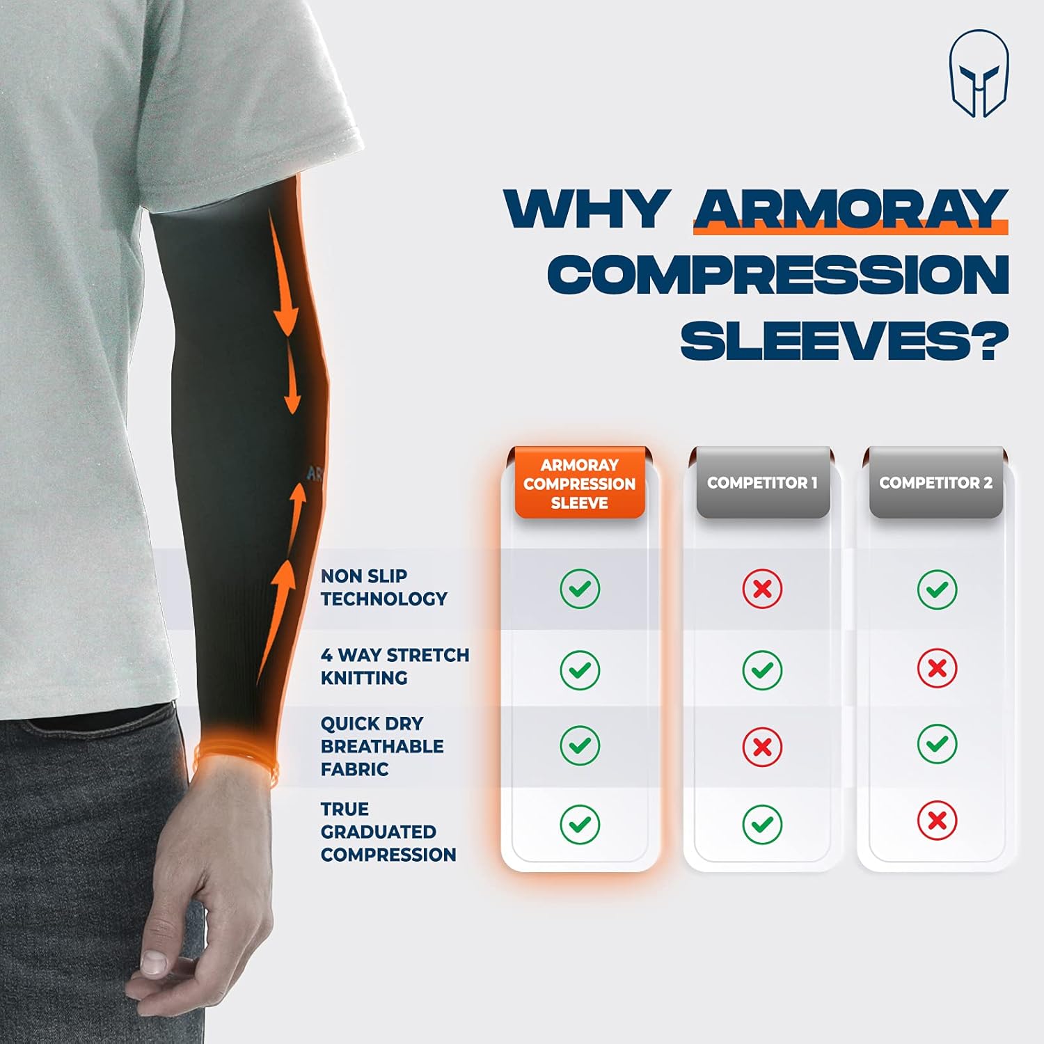 ARMORAY Arm Sleeves for Men or Women - Tattoo Cover Up - Cooling Sports Sleeve for Basketball Golf Football : Tools & Home Improvement