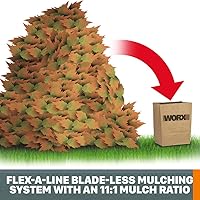 Vista 4 de Worx 13 Amp Electric Leaf Mulcher, Leaf Shredder with High-Compression Mulching, Powerful & Compact Yard Waste Shredder, Corded, WG430