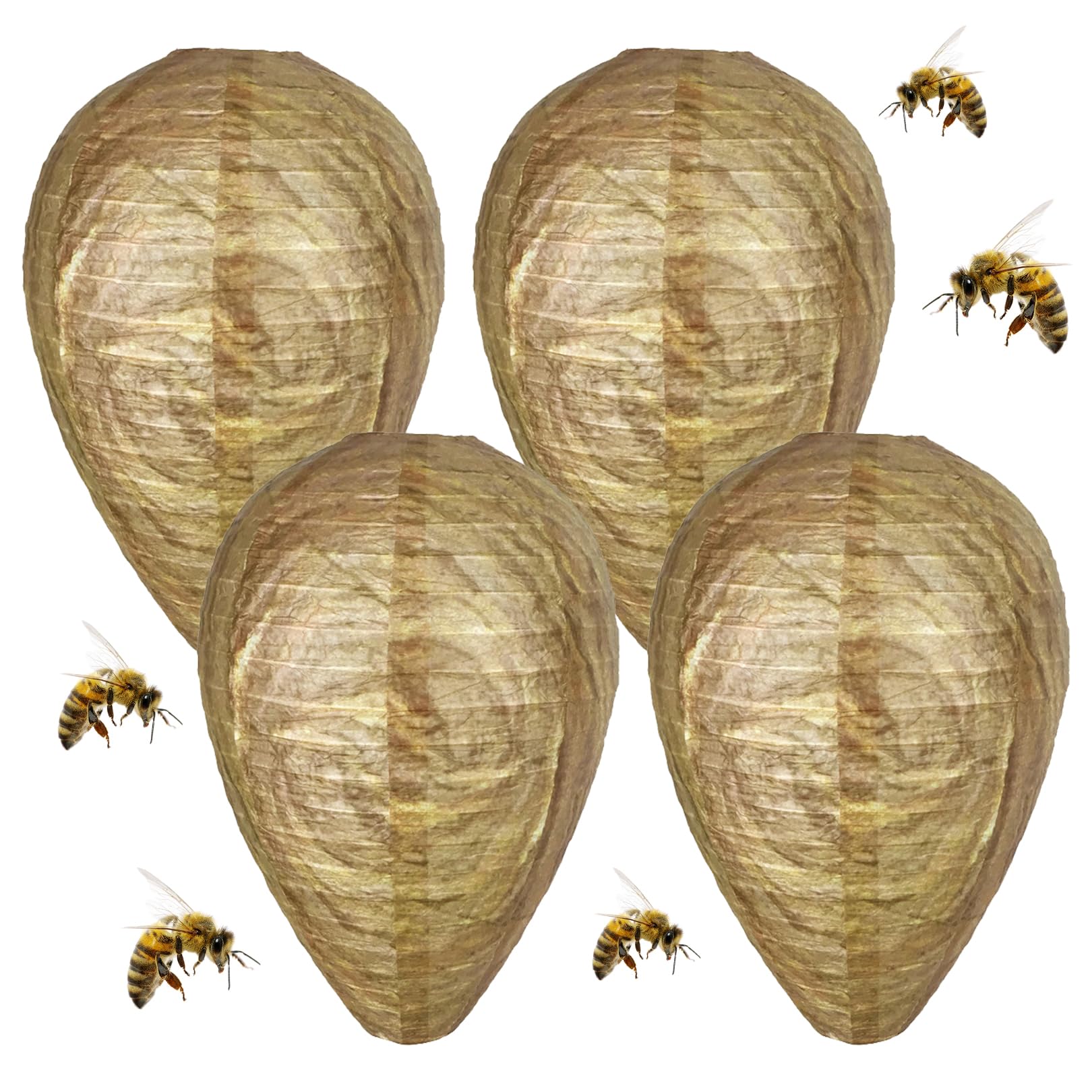 Wespennest Attrappe Wetterfest,Wespenabwehr,Wespen Dauerhaft  Vertreiben,Prventiv Gegen Wasp,Wespenfalle Knstliches Nest,Vertreiben  Fernhalten Bienen,Anti Hornissen fr Balkon Outdoor (4 Stck) : Amazon.de:  Garten