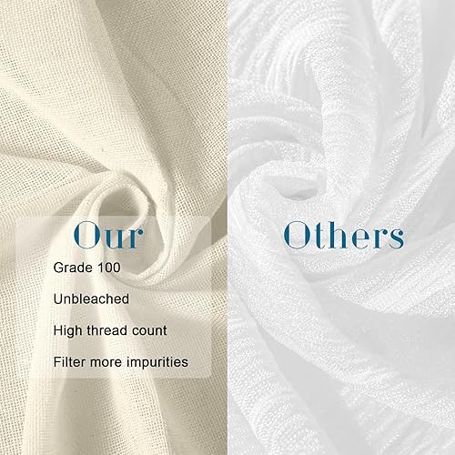 Miniatura 3 de Peryiter 40 paños de queso de 20 x 20 pulgadas con dobladillo de grado 100 para colar, colador de tela reutilizable de algodón para hacer queso,